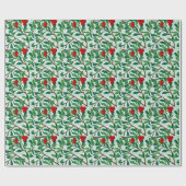 モリス – アーバタス、赤い果実の枝 ラッピングペーパー (フラット)