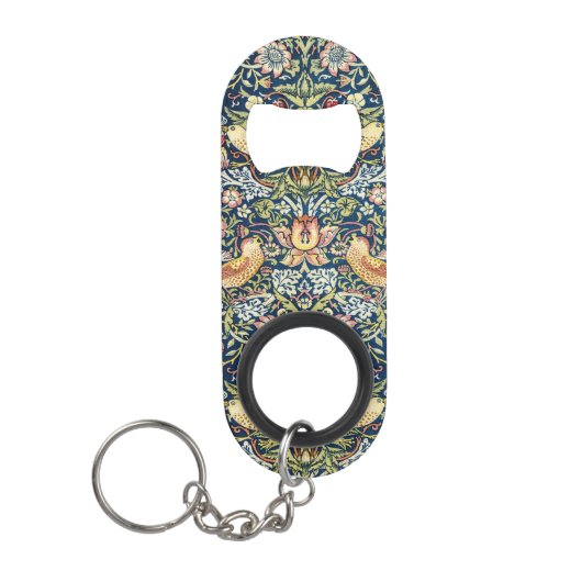 モリス – イチゴ泥棒の鳥と花柄 キーホルダー栓抜き (正面)