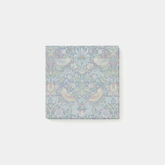 モリス – イチゴ泥棒の鳥と花柄 ポストイット (正面)