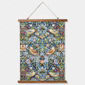 モリス – イチゴ泥棒の鳥と花柄 吊り下げ型タペストリー (正面)