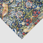 モリス – イチゴ泥棒の鳥と花柄 薄葉紙 (詳細)