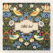 モリス – イチゴ泥棒テンプレート ガラスコースター (正面)