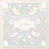 モリス – イチゴ泥棒テンプレート ガラスコースター (裏面)