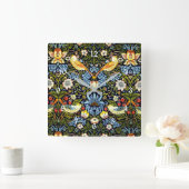 モリス – イチゴ泥棒、 スクエア壁時計 (ホーム)