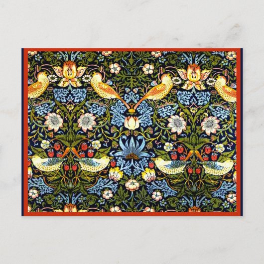 モリス – イチゴ泥棒、ヴィンテージパターン ポストカード (正面)