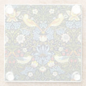 モリス – イチゴ泥棒、有名なデザイン ガラスコースター (裏面)