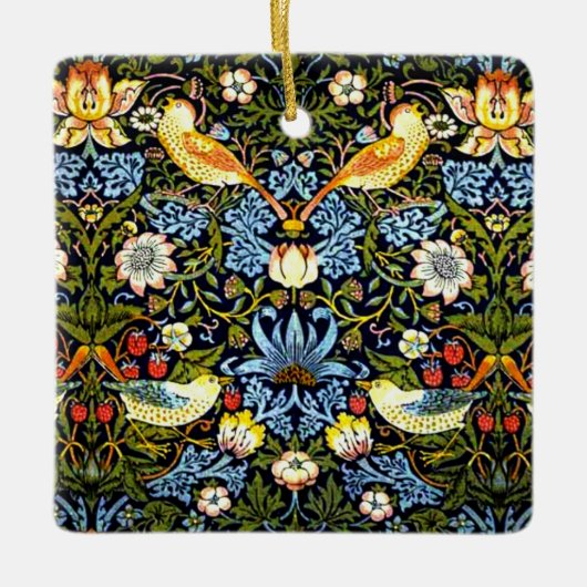 モリス – イチゴ泥棒、有名なパターン、 セラミックオーナメント (正面)