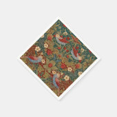 モリス – イチゴ泥棒#2花柄 スタンダードカクテルナプキン (角)