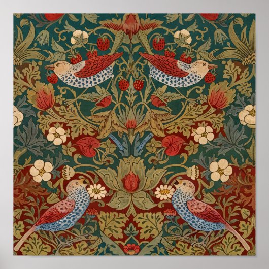 モリス – イチゴ泥棒#2花柄 ポスター (正面)