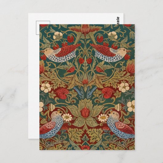 モリス – イチゴ泥棒#2花柄 ポストカード (正面/裏面)