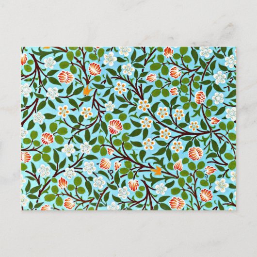 モリス – クローバー、ヴィンテージ花柄 ポストカード (正面)