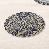 モリス – スプレー – ネービーブルーとニュートラル ペーパーコースター (アングル)