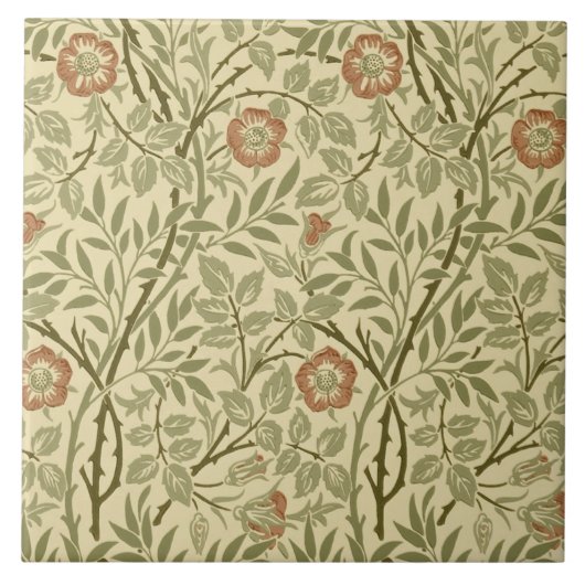 モリス/デールアーツ&クラフツスイートブリアーレプロタイル タイル (正面)