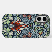 モリス ネイビーブルー スネークヘッド フラワー 壁紙 Case-Mate iPhoneケース (裏面 (横))