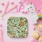 モリス – ハニーサックルグリーンと金ゴールド ペーパープレート (パーティー)