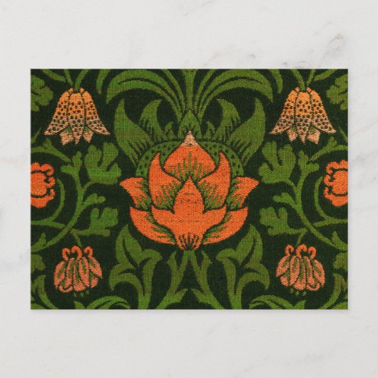 モリス – バイオレットとオダマキ(植物)(クローズアップ表示) ポストカード (正面)