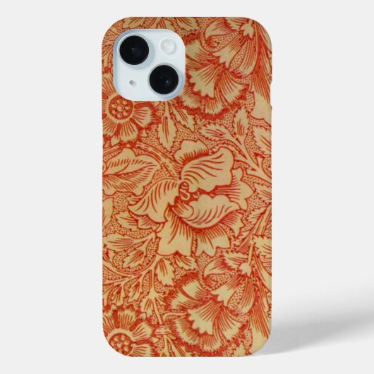 モリス – ピンクとポピー。フローラルパターン Case-Mate iPhoneケース (裏面)