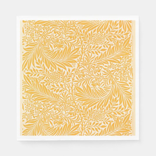 モリス – ラークスパー、黄金色 スタンダードランチョンナプキン (正面)