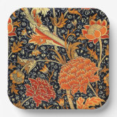 モリス – レイ、カラフルフローラルパターン紙プレート ペーパープレート (正面)