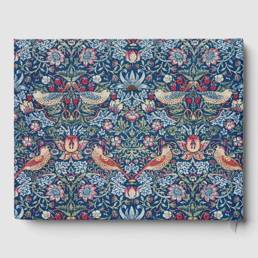 モリス – ヴィンテージイチゴ泥棒フローラルパターン ゲストブック (裏面)