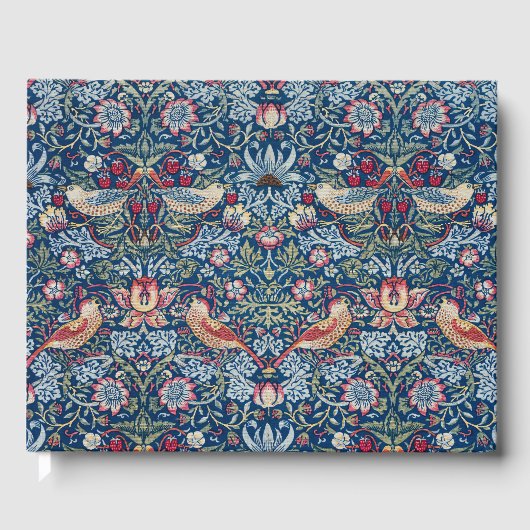 モリス – ヴィンテージイチゴ泥棒フローラルパターン ゲストブック (正面)