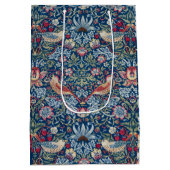 モリス – ヴィンテージイチゴ泥棒フローラルパターン ミディアムペーパーバッグ (裏面)