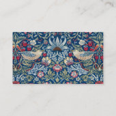 モリス – ヴィンテージイチゴ泥棒フローラルパターン 名刺 (裏面)