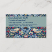 モリス – ヴィンテージイチゴ泥棒フローラルパターン 名刺 (正面)