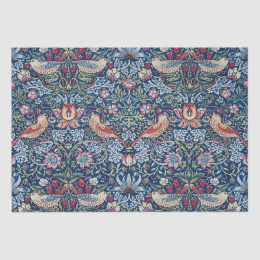 モリス – ヴィンテージイチゴ泥棒フローラルパターン 薄葉紙 (正面)