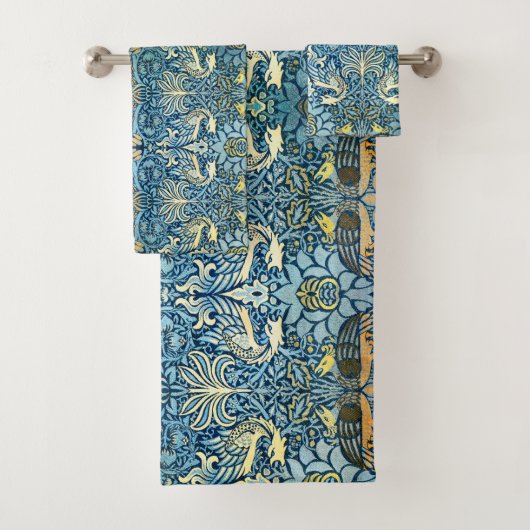 モリス – ヴィンテージ孔雀&ドラゴンフラワーパターン バスタオルセット (インサイチュ)