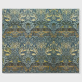 モリス – ヴィンテージ孔雀&ドラゴンフラワーパターン ラッピングペーパー (フラット)