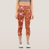 モリス – ヴィンテージ1893バラ&リリーフラワーパターン カプリレギンス (正面)