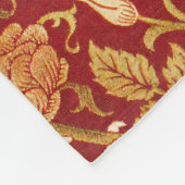 モリス – ヴィンテージ1893バラ&リリーフラワーパターン フリースブランケット (角)