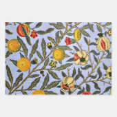 モリス:3つのパターン:ブルーマロー、フルーツ、デイジー ラッピングペーパーシート (正面2)