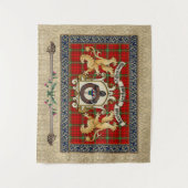 モリソン氏バッジとタータンチェック(ライオンズ付) タペストリー (正面)