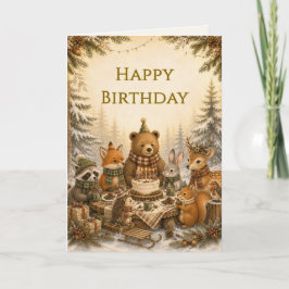 モリノトモダチ 冬の誕生日ピクニック カード