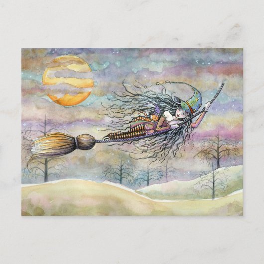 モリハリソンによるハロウィーン魔女はがき ポストカード (正面)