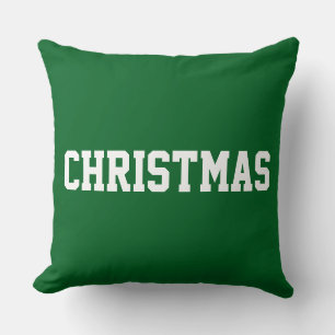 モリモリの森の緑にホワイトCHRISTMASの文字 クッション