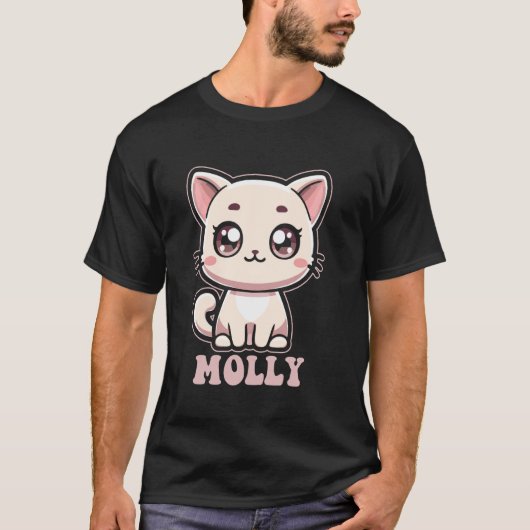 モリーのためのキュートな子猫デザイン メモリー Tシャツ (正面)
