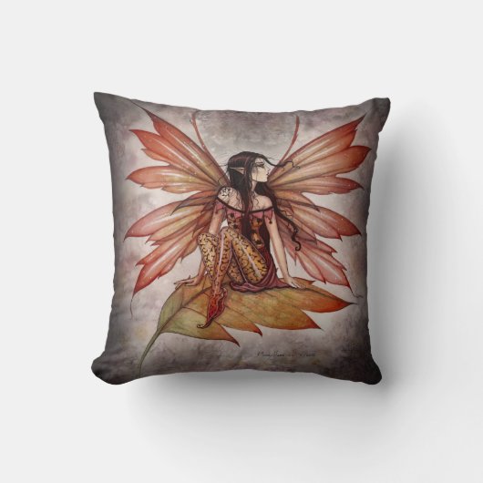 モリーハリソンの美しい秋の妖精の枕 クッション (正面)