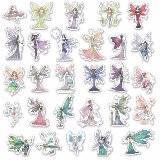 モリーハリソン妖精たちが妖精のアートカラフル シール (正面)
