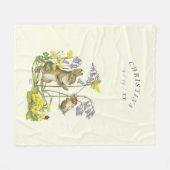 モリーブレットママラビットベビースイングレディバグ フリースブランケット (正面(横))