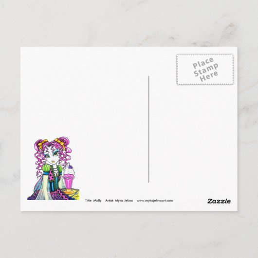 「モリー」かわいいレインボーソーダ店おとぎ絵はがき ポストカード (裏面)