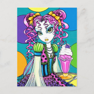「モリー」かわいいレインボーソーダ店おとぎ絵はがき ポストカード