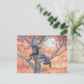 モリー・ハリソンによるウィッチキャットハロウィーンハガキ シーズンポストカード (スタンド正面)