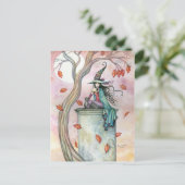 モリー・ハリソンによるウィッチキャットハロウィーンハガキ ポストカード (スタンド正面)