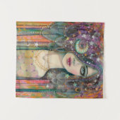 モリー・ハリソンによるギャラクシーガール ボヘミアンファンタジー タペストリー (正面(横))