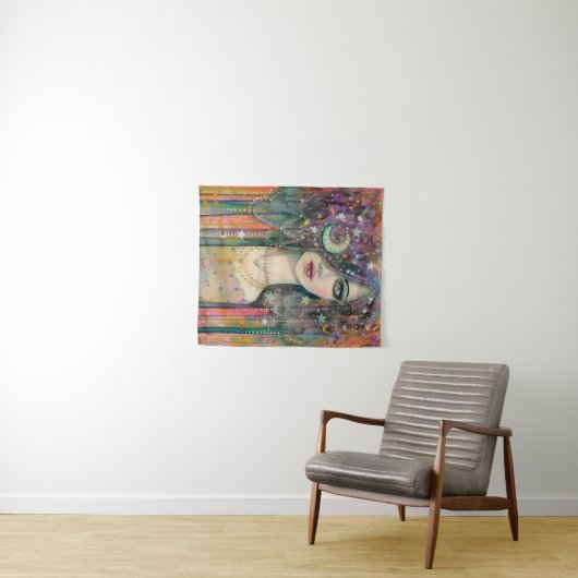 モリー・ハリソンによるギャラクシーガール ボヘミアンファンタジー タペストリー (インサイチュ(横))