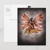 モリー・ハリソンによるゴシックオータムフェアリーアートのポストカード ポストカード (正面/裏面)