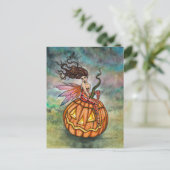 モリー・ハリソンによるハロウィーンの妖精の絵 ポストカード (スタンド正面)